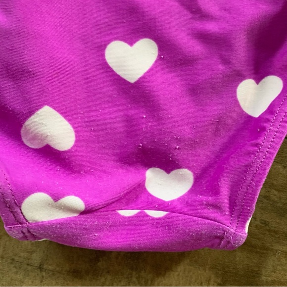 2 old navy hearts one piece swimsuits aqua and purple - Picture 4 of 5